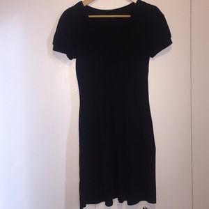 Black vneck dress